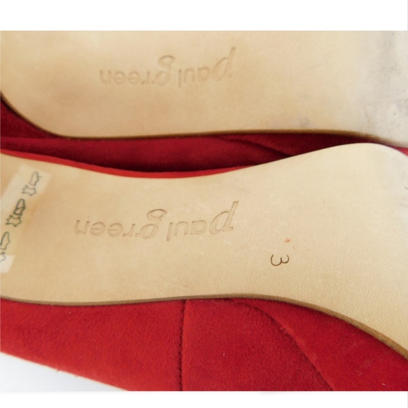 PAUL GREEN Red Suede Leather Platform Heel Pumps 3UK/5.5US - Picture 7 of 8